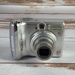 Canon PowerShot A550 7.1MP Silver Digital Camera – Parts/Repair – No Power